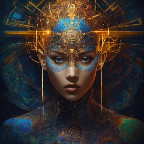 Art, Eyelash, Electric Blue, Beauty, Symmetry, Event