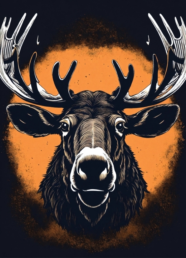 Art, Horn, Terrestrial Animal, Poster, Rectangle, Snout
