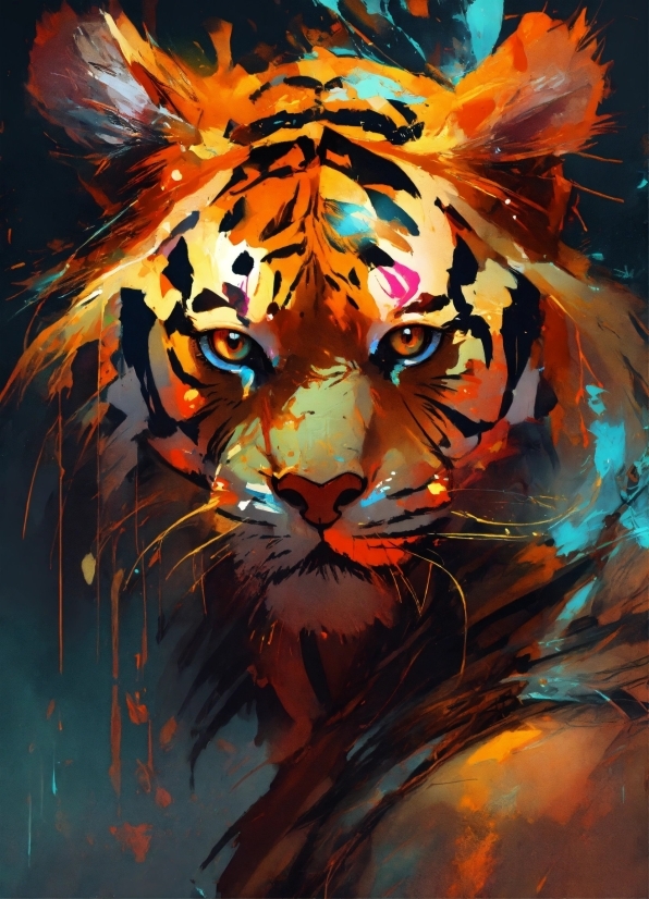 Art Paint, Felidae, Carnivore, Siberian Tiger, Organism, Big Cats