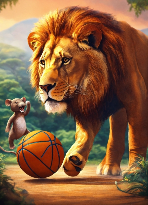 Basketball, Felidae, Carnivore, Lion, Masai Lion, Big Cats