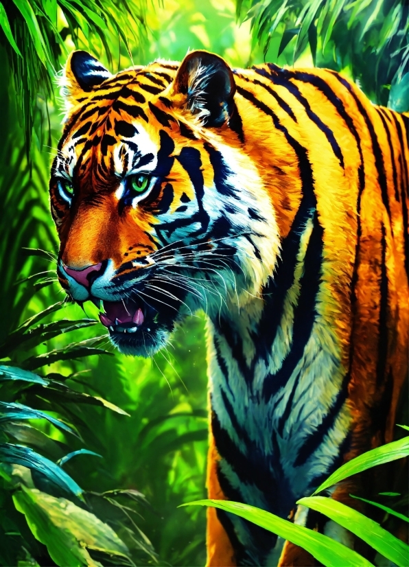 Bengal Tiger, Plant, Siberian Tiger, Tiger, Felidae, Green