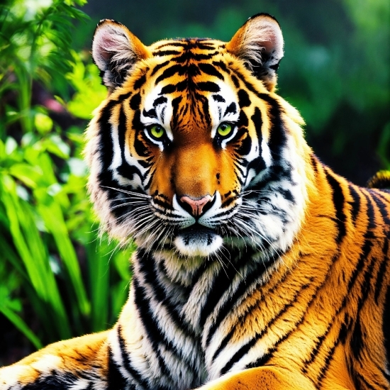 Bengal Tiger, Siberian Tiger, Plant, Tiger, Felidae, Vertebrate