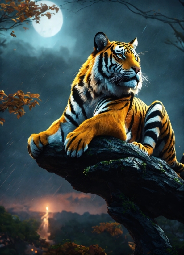 Bengal Tiger, Siberian Tiger, Tiger, Light, Sky, Felidae