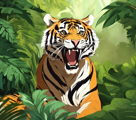 Bengal Tiger, Siberian Tiger, Tiger, Nature, Leaf, Felidae