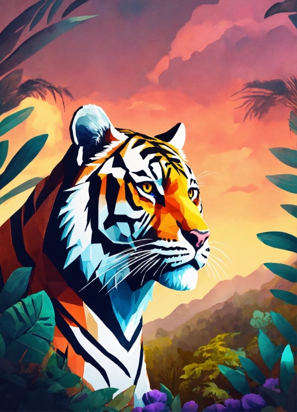 Bengal Tiger, Tiger, Siberian Tiger, Felidae, Painting, Art