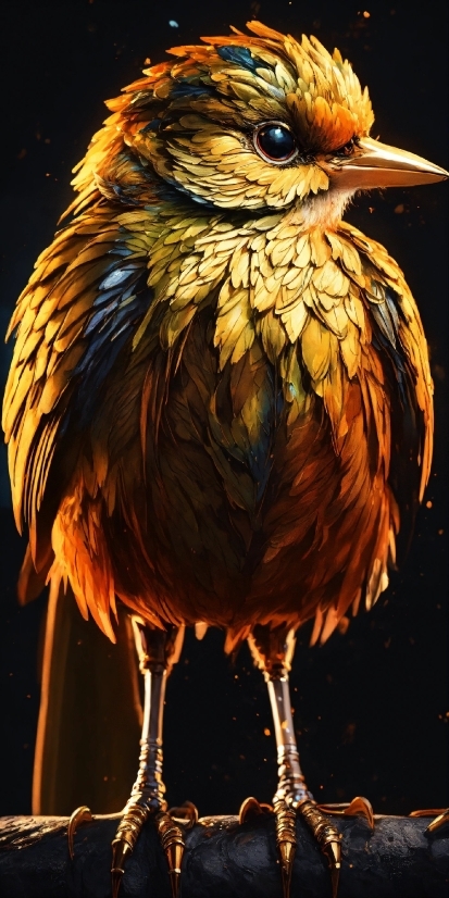 Bird, Beak, Feather, Songbird, Wing, Painting