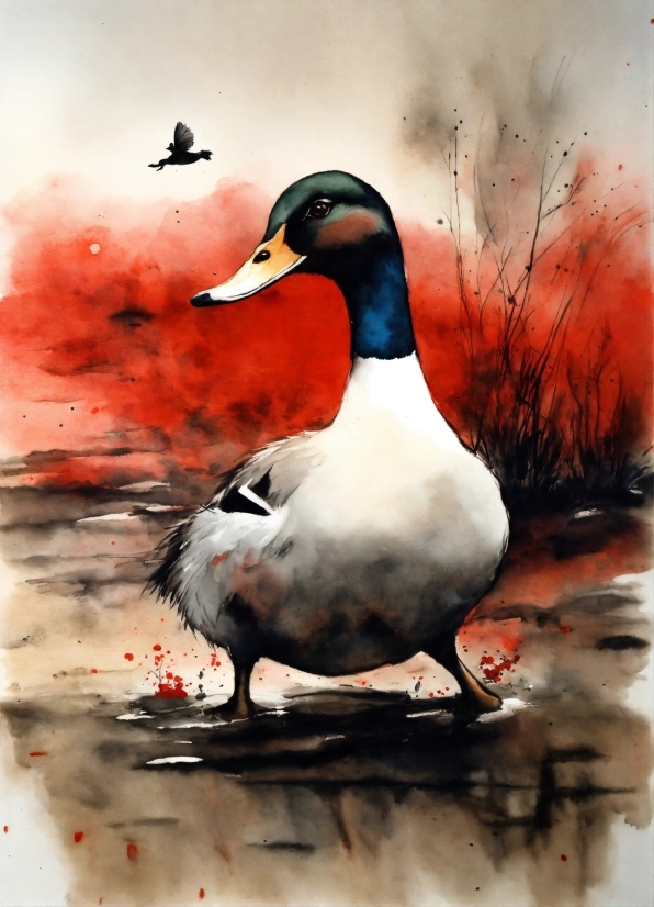 Bird, Beak, Water, Art Paint, Fluid, Paint
