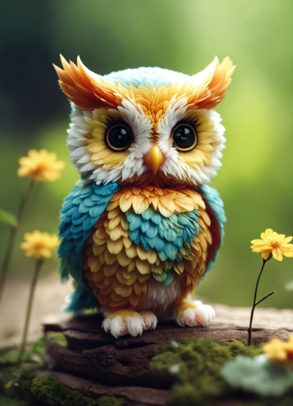 Bird, Eye, Plant, Flower, Owl, Nature