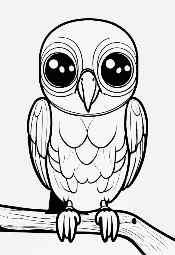 Bird, Eye, White, Beak, Owl, Cartoon