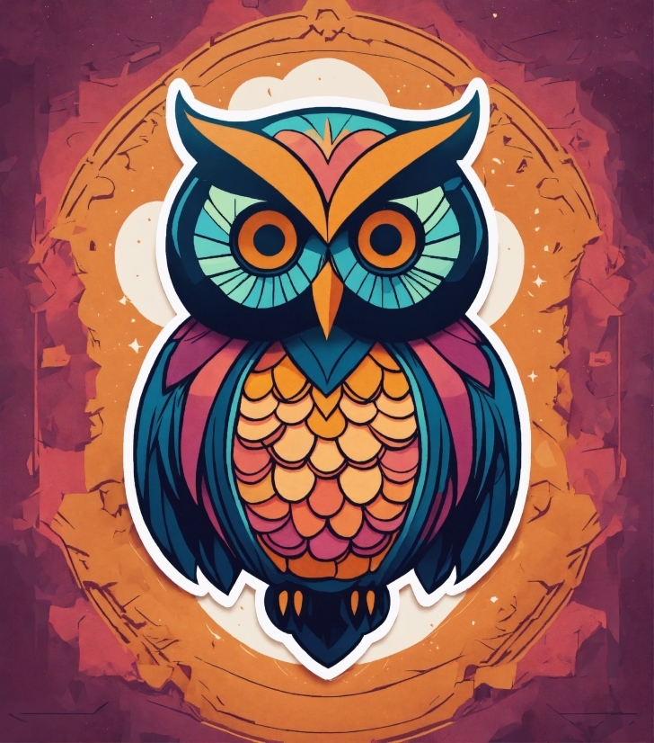 Bird, Great Horned Owl, Textile, Owl, Art, Painting
