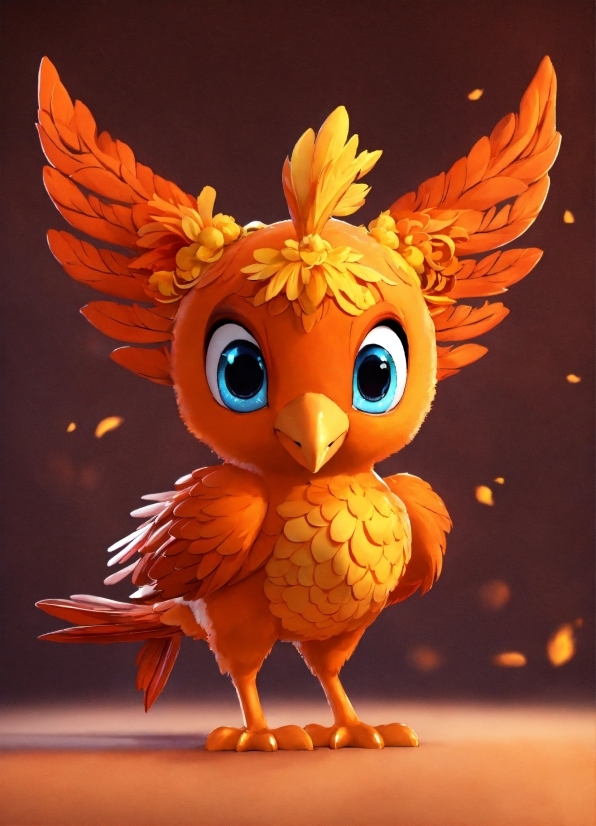 Bird, Orange, Beak, Wing, Tail, Fictional Character