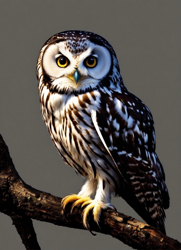 Bird, Owl, Beak, Branch, Terrestrial Animal, Feather