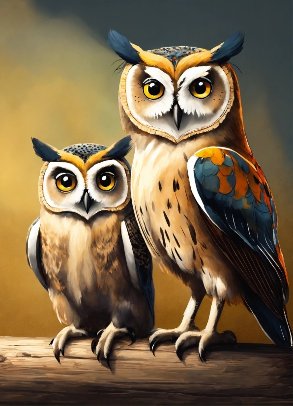 Bird, Owl, Beak, Great Horned Owl, Bird Of Prey, Font