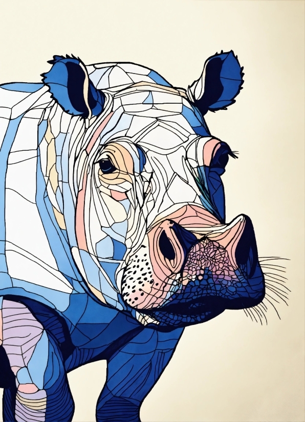 Blue, Jaw, Carnivore, Dog, Rhinoceros, Art