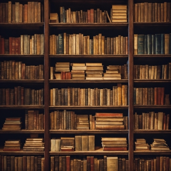 Brown, Bookcase, Furniture, Shelf, Book, Publication