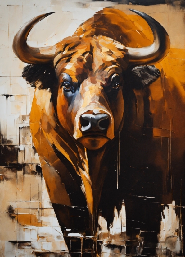Bull, Working Animal, Fawn, Wood, Art, Dairy Cow