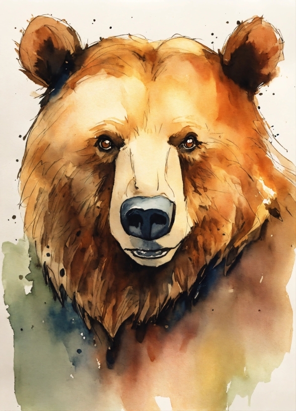 Carnivore, Felidae, Jaw, Brown Bear, Lion, Painting