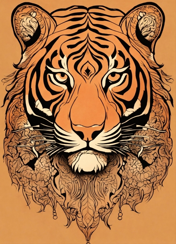 Carnivore, Water, Felidae, Art, Rectangle, Siberian Tiger