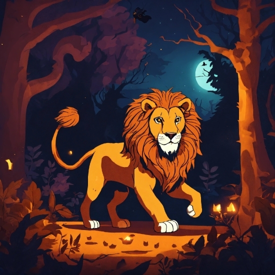 Cartoon, Felidae, Carnivore, Big Cats, Lion, Masai Lion