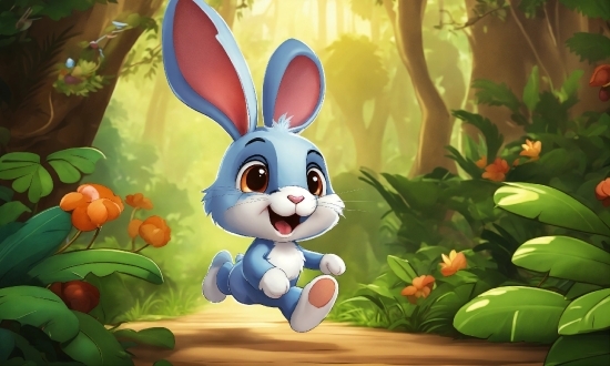 Cartoon, Nature, Rabbit, Plant, Rabbits And Hares, Fawn