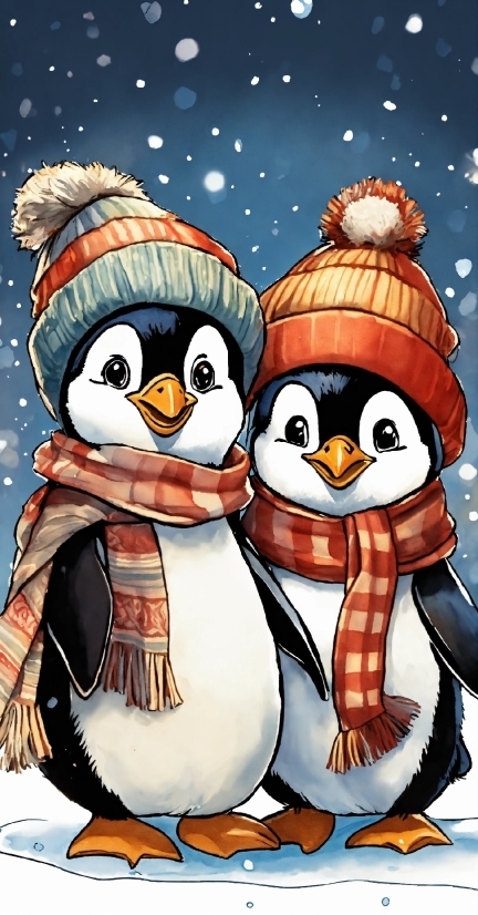 Cartoon, Penguin, Mammal, Bird, Snow, Beak