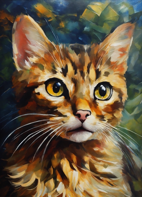 Cat, Art Paint, Felidae, Carnivore, Paint, Small To Mediumsized Cats