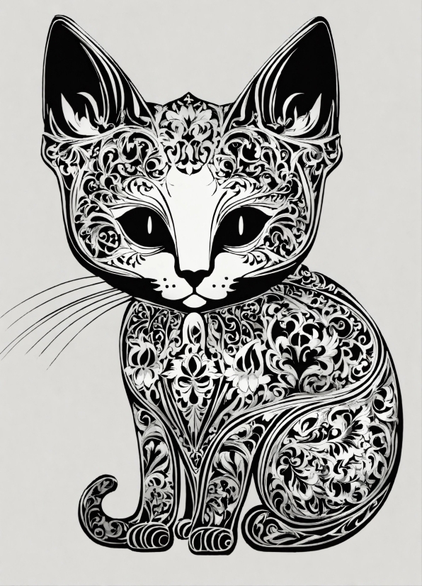 Cat, Carnivore, Felidae, Art, Whiskers, Line