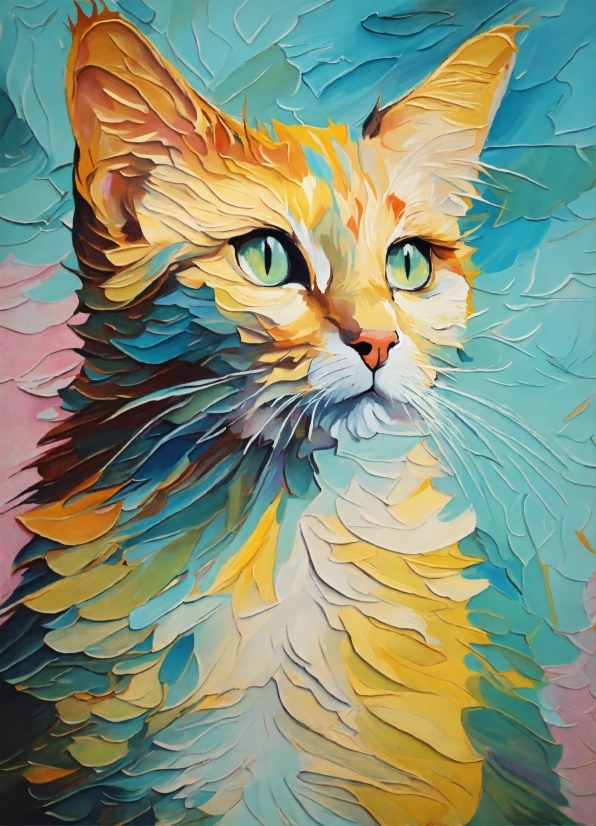 Cat, Felidae, Art Paint, Paint, Carnivore, Small To Mediumsized Cats