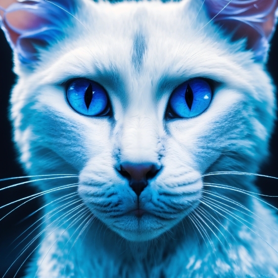 Cat, Vertebrate, Blue, Azure, Nature, Carnivore