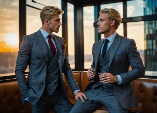 Comedy Photo, Suit Trousers, Tie, Dress Shirt, Coat, Gesture