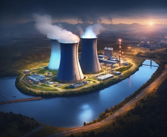 Cooling Tower, Nuclear Power Plant, Water, Water Resources, Sky, World