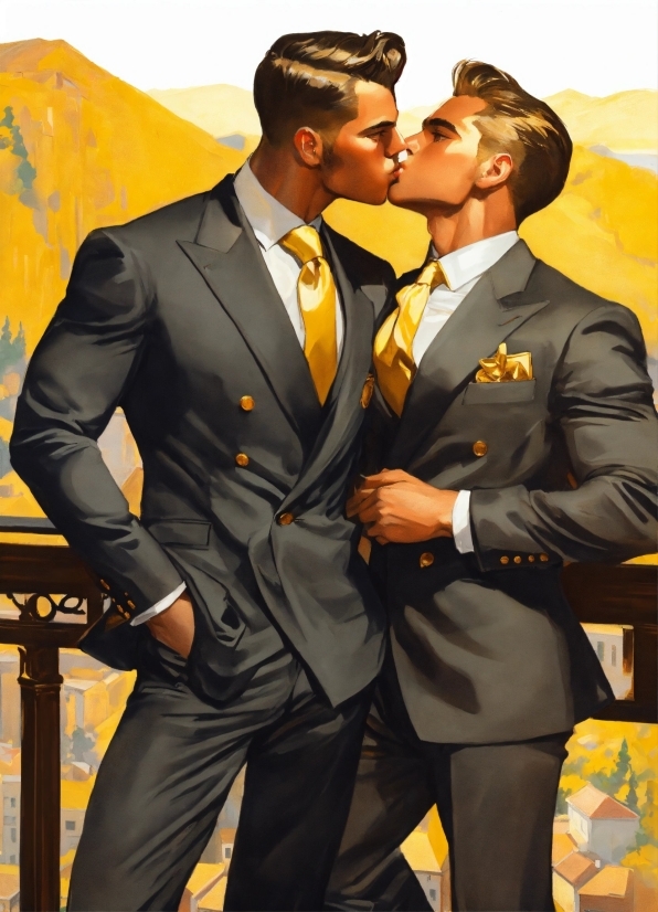 Csgo Poster, Photograph, Kiss, Coat, Tie, Happy