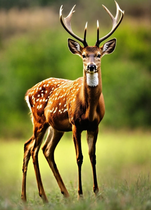 Deer, Barren Ground Caribou, Fawn, Horn, Terrestrial Animal, Grassland