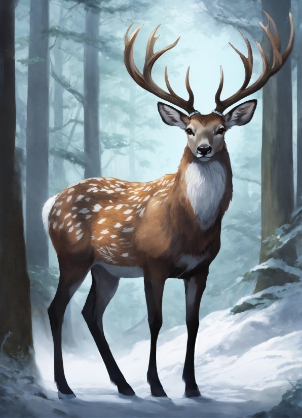 Deer, Organism, Elk, Fawn, Terrestrial Animal, Horn
