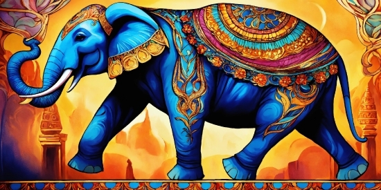 Elephant, Blue, Working Animal, Elephants And Mammoths, Temple, Indian Elephant