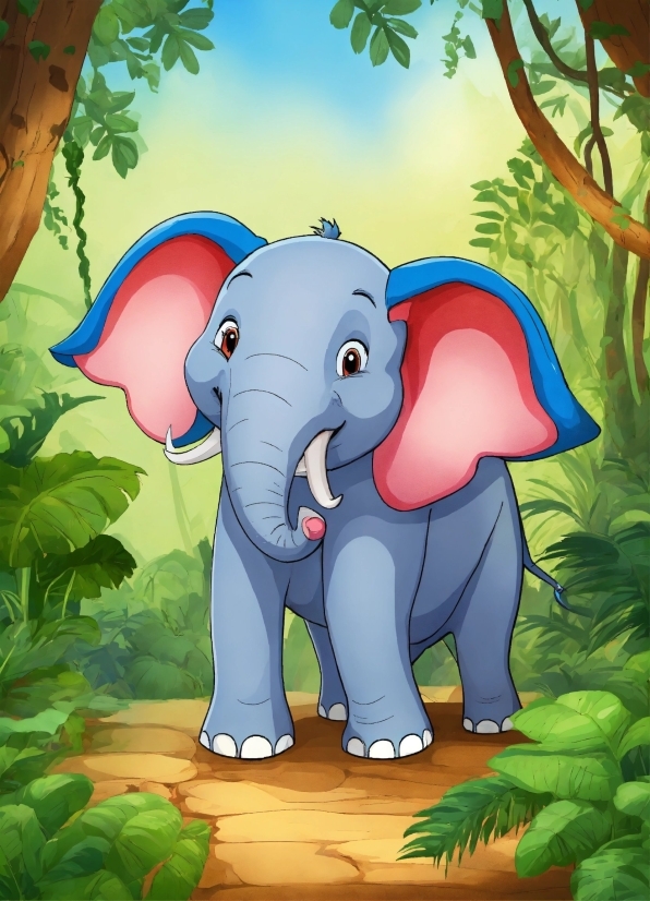 Elephant, Ecoregion, Cartoon, Elephants And Mammoths, Nature, Natural Environment