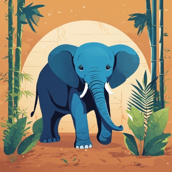 Elephant, Ecoregion, Plant, Natural Environment, Cartoon, Organism