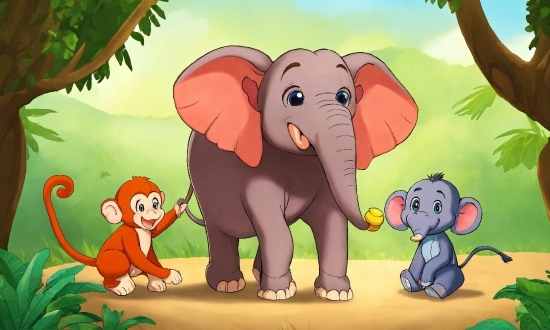 Elephant, Ecoregion, Vertebrate, Cartoon, Mammal, Organism