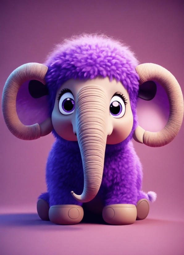 Elephant, Toy, Purple, Organism, Pink, Magenta