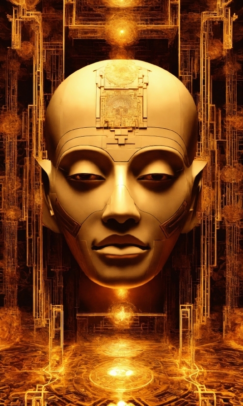 Eye, Amber, Gold, Temple, Art, Headgear