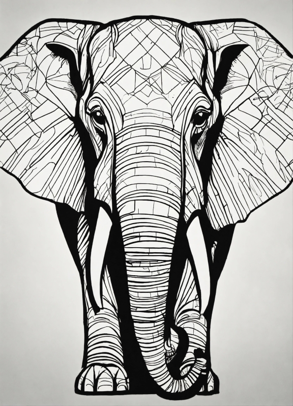 Eye, Elephant, Cartoon, Working Animal, Elephants And Mammoths, Organism