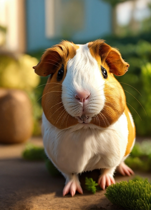 Eye, Guinea Pig, Plant, Whiskers, Grass, Fawn