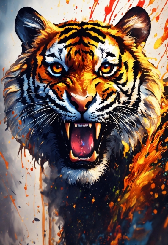 Facial Expression, Bengal Tiger, Felidae, Siberian Tiger, Carnivore, Tiger