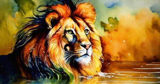 Felidae, Bengal Tiger, Carnivore, Lion, Big Cats, Painting