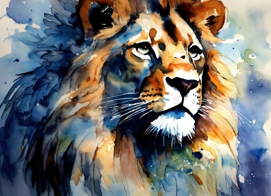 Felidae, Carnivore, Big Cats, Whiskers, Painting, Bengal Tiger