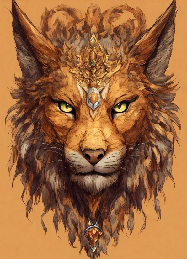 Felidae, Carnivore, Painting, Lion, Whiskers, Big Cats