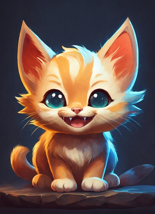 Felidae, Carnivore, Smile, Whiskers, Cartoon, Fawn