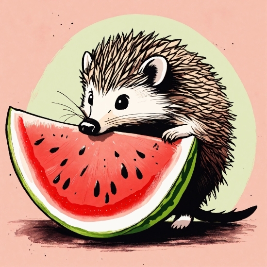 Food, Fruit, Hedgehog, Citrullus, Plant, Whiskers