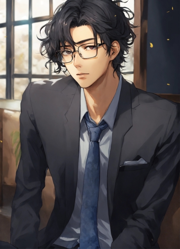 Forehead, Glasses, Hairstyle, Vision Care, Dress Shirt, Sleeve