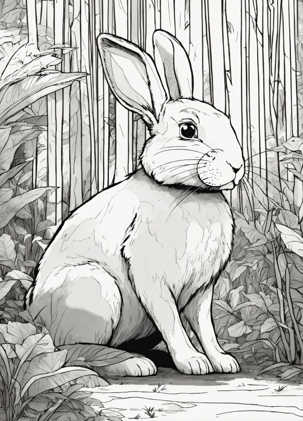 Frankenstein Public Domain, Head, Rabbit, White, Ear, Organism